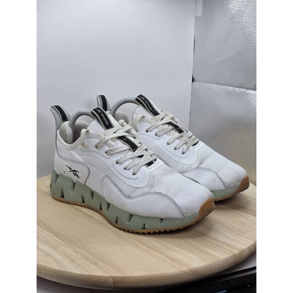 Reebok Zig Dynamica 28Y001 Athletic Sneakers Shoes Size 8 Womens White/Olive - Picture 7 of 9